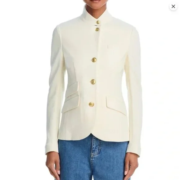 NWT rag & bone Slade Textured Knit Blazer Jacket Off White retro - Picture 2 of 10